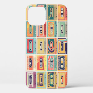 Retro Cassettebandjes  Patroon. iPhone 12 Hoesje
