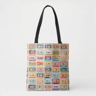Retro Cassettebandjes Patroon. Draagtas