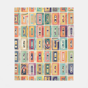 Retro Cassettebandjes Patroon. Fleece Deken
