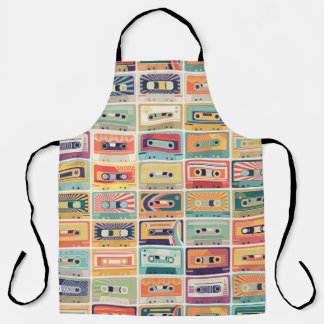 Retro Cassettebandjes Patroon. Schort