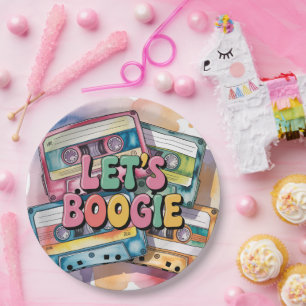 Retro Cassettereband Laten we Boogie Volwassen Ver Papieren Bordje