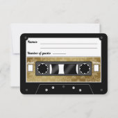 Retro Cassetterecord Huwelijks RSVP Aankondiging (Achterkant)