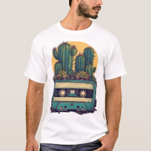 Retro Cassetterecorder Band Cactus Grafisch - Vint T-shirt