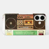 Retro cassetterecorder met gepersonaliseerde naam Case-Mate iPhone case (Achterkant (horizontaal))