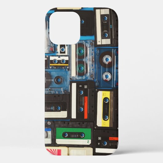 Retro Cassettes: Blauwe achtergrond . Case-Mate iPhone Case (Achterkant)