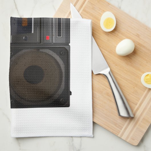 retro-cassettespelmuziek theedoek (Quarter Fold)