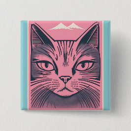 retro cat 2 ronde button 3,2 cm