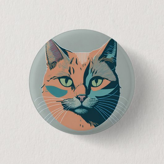 retro cat 5 ronde button 3,2 cm (Voorkant)