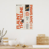 Retro Cat Art Exhibition Poster NYC Feline Show (Cuisine)