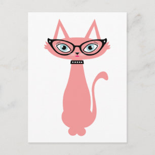 Retro Cat-Briefkaart - Cha Cha Cat Briefkaart