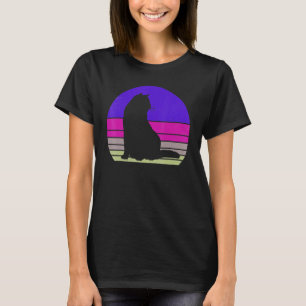 Retro Cat Cat Silhouette Kitten Animal 80 T-shirt
