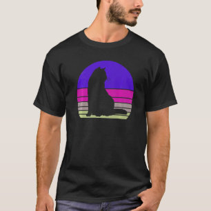 Retro Cat Cat Silhouette Kitten Animal 80 T-shirt