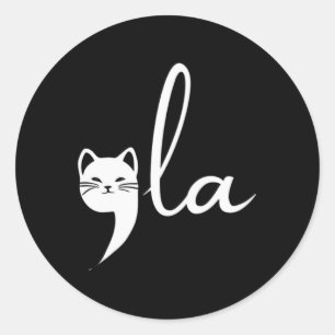 Retro Cat Comma La Kamala Harris voor President 20 Ronde Sticker
