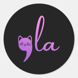 Retro Cat Comma La Kamala Harris voor President 20 Ronde Sticker