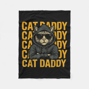 Retro Cat Daddy Style Animal Gift voor mannen Vrou Fleece Deken