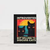 Retro Cat Funny Introverted But Willing To Discuss Kaart (Voorkant)