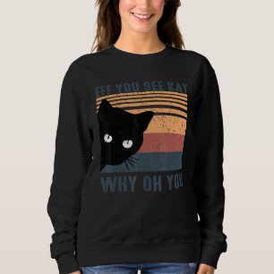 Retro Cat Glancing EW People Eff Anti Social Intro Trui