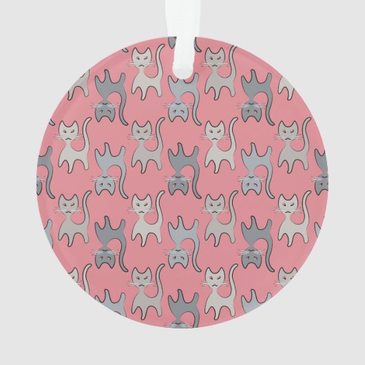 Rétro Cat Graphic Pattern Gray (dos)