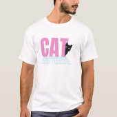 Retro Cat Grid — Conception de T-shirt Graphique C (Devant)