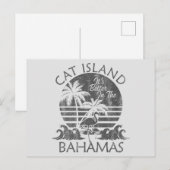 Retro Cat Island Bahamas Carte postale Vacances Cr (Devant / Derrière)