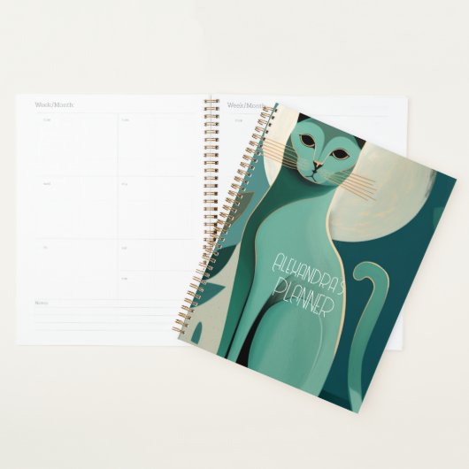 Retro Cat Lover's Planner met  naam (Display)