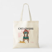 Retro Cat Lovers Tote Bag (Achterkant)