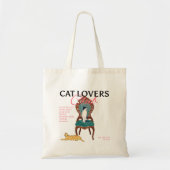 Retro Cat Lovers Tote Bag (Voorkant)