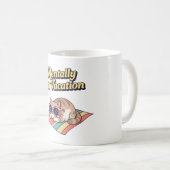 Retro Cat Mentally Checked Out White Mug (Devant droit)