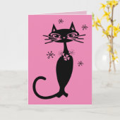 RETRO CAT MOEDERDAG KAART (Gele Bloem)