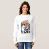 Retro Cat Nap Quote Women’s Sweatshirt (Devant entier)