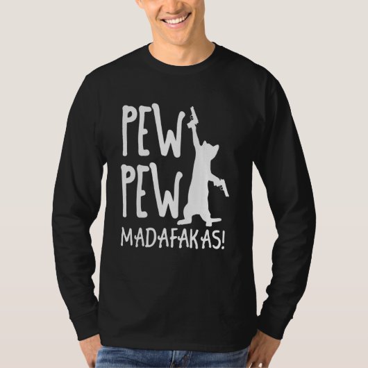 Retro Cat Pew Pew Madafakas   Crazy Kitten Cats   T-shirt (Voorkant)