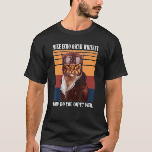 Retro Cat Pilot Meow Kat Owner Fur Parent Pet T-shirt