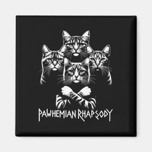 Retro Cat Rock Muziek Concertband Mannen Kinder Vr Magneet