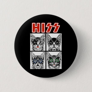 Retro Cat Rock Muziek Concertband Mannen Kinder Vr Ronde Button 5,7 Cm