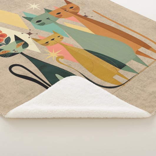 Retro Cat Sherpa Deken, Retro Sherpa Deken (3/4)