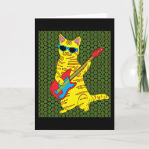 Retro Cat-speelgitaar Kaart