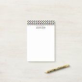 Retro Cat Sunbril Pattern - Gepersonaliseerd Post-it® Notes (Op bureau)