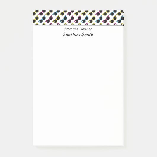 Retro Cat Sunbril Pattern - Gepersonaliseerd Post-it® Notes (Voorkant)