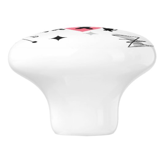 Retro Cats Atomic Starburst Moderne Middeleeuw Keramische Knop (Zijkant)