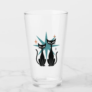 Retro Cats Blue Atomic Starburst Glass | midden va Glas