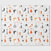 Retro Cats Cadeaupapier (Vlak)