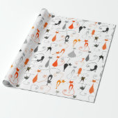 Retro Cats Cadeaupapier (Uitgerold)