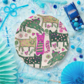 Retro Cats Design Papieren Bordje (Feest)