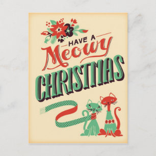 Retro Cats Kerst Briefkaart
