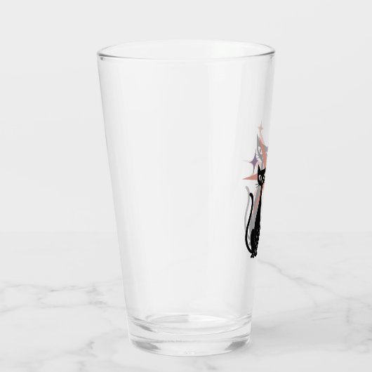 Retro Cats Roze Atomic Starburst Glas | midden van (Rechts)