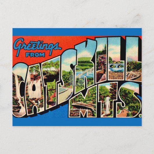 Retro Catskill Mountains Briefkaart (Voorkant)
