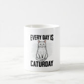 Retro Caturday Kat Liefhebber Grappig Shirt Ontwer Koffiemok (Center)