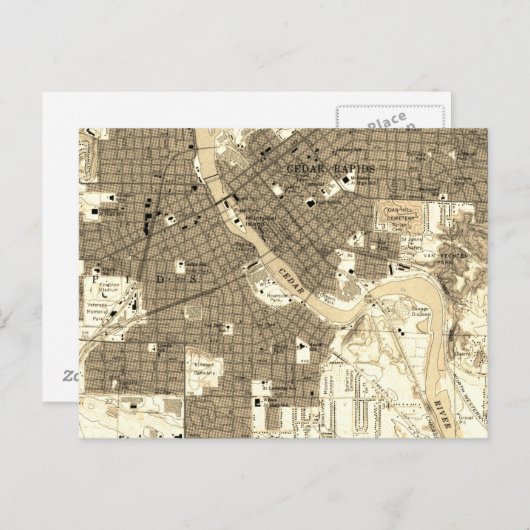 Retro Cedar Rapids Iowa Briefkaart (Voorkant / Achterkant)