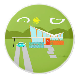 Retro Ceramische Knop van het Huis van het Palm