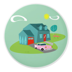 Retro Ceramische Trekkracht In de voorsteden van Keramische Knop